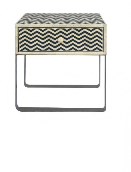 Bedside Table with Iron Base